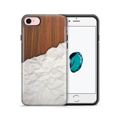 Tough mobilskal till Apple iPhone 7/8 - Wooden Crumbled Paper B