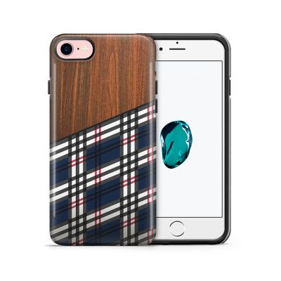 Tough mobilskal till Apple iPhone 7/8 - Wooden Scottish Tartan B