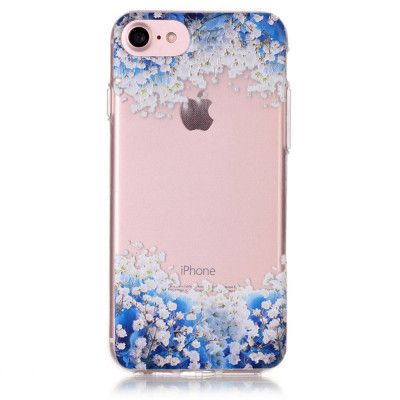 TPU Mobilskal iPhone 7 - Vita Blommor