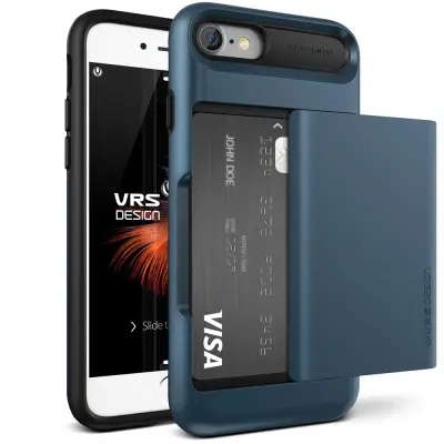 Verus Damda Glide Card Slot Skal till Apple iPhone 7 - Blå