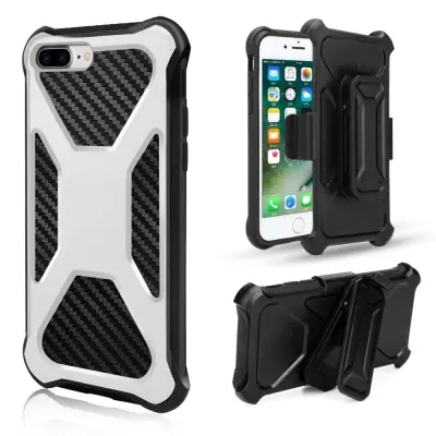 2-in-1 iPhone 8 Plus / 7 Plus mobilskal med bältesfodral - Vit