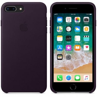 Apple Läderskal (iPhone (8/7 Plus) - Aubergine