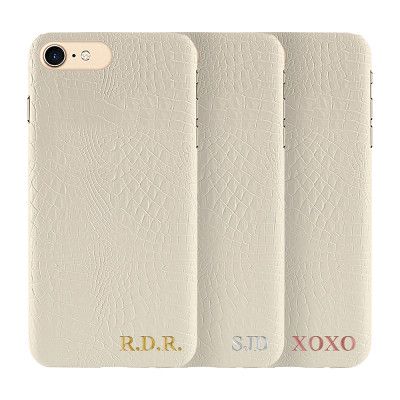 Designa själv - iPhone 8 Plus konstläder skal - VIT