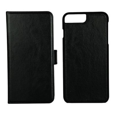 Essentials PU wallet 3 kort avtagbar iPhone 8/7/6S Plus - Svart