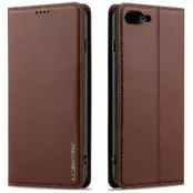 LC.IMEEKE L1 Series iPhone 8 Plus Plånboksfodral Konstläder - Brun