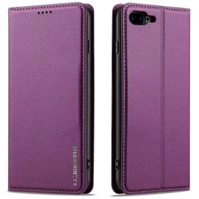 LC.IMEEKE L1 Series iPhone 8 Plus Plånboksfodral Konstläder - Lila