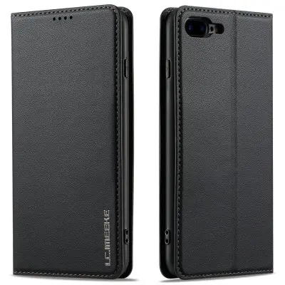 LC.IMEEKE L1 Series iPhone 8 Plus Plånboksfodral Konstläder - Svart