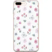 Mobilskal till Apple iPhone 8 Plus med Blommor och fjärillar