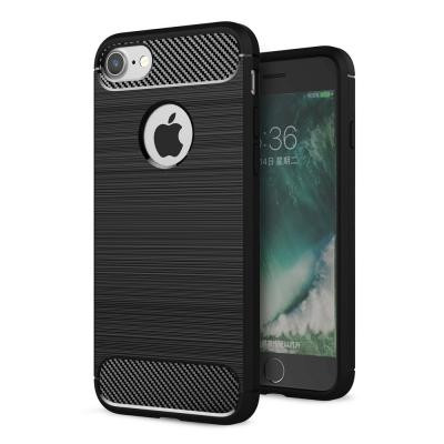 Carbon Fiber Brushed Mobilskal iPhone 8/7 - Svart