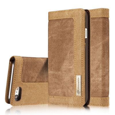 Caseme Canvas Plånboksfodral iPhone 8/7 - Brun