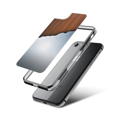 Fashion mobilskal till Apple iPhone 8 - Aluminium wood