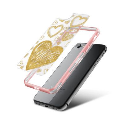 Fashion mobilskal till Apple iPhone 8 - Golden Hearts