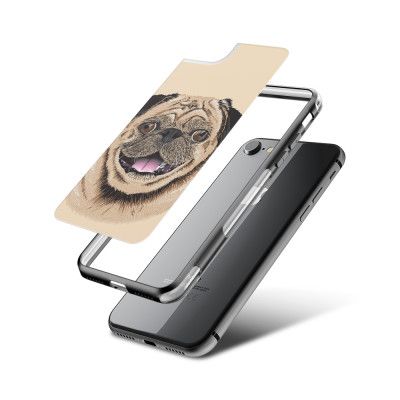 Fashion mobilskal till Apple iPhone 8 - Pug painting