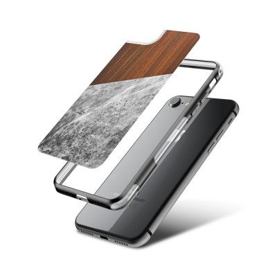 Fashion mobilskal till Apple iPhone 8 - Wooden Marble B