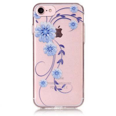 FlexiSkal till iPhone 7/8/SE 2020 - Blå Blommor