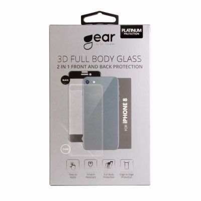 GEAR Härdat Glas 3D 2in1 Front & Back iPhone 8 Edge to Edge