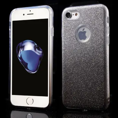 Glitter Mobilskal till iPhone 7/8/SE 2020 - Grå/Silver