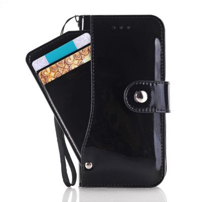 Glossy Plånboksfodral iPhone 8/7 - Svart