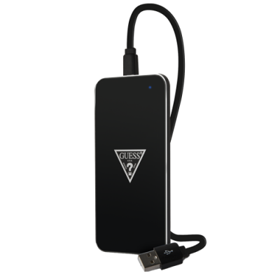 GUESS Trådlös laddare, 1A, Qi, svart och silver