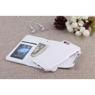 Litchi Detachable Plånboksfodral till iPhone 7/8/SE 2020 - Vit