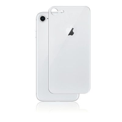 Panzer iPhone 8, Curved Silicate Glass Back, Silver