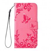 Plånboksfodral till iPhone 8/7 - Rosa Fjäril