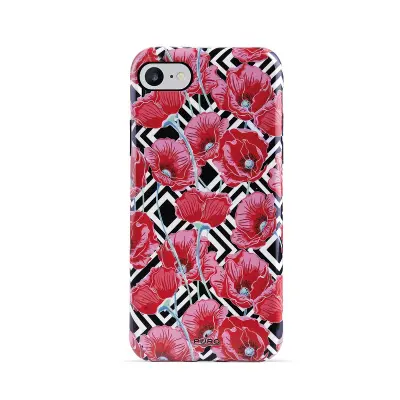 Puro Geo Flowers Cover iPhone 6/7/8/SE 2020 - Red Peonies