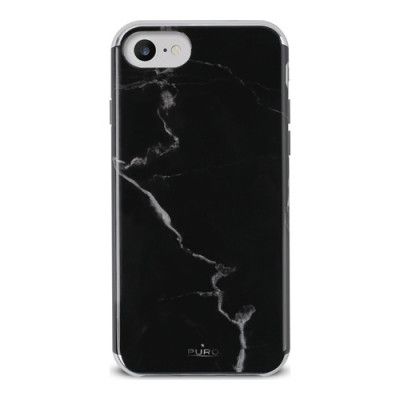 Puro iPhone 8/7/6/6S, Marble Cover-Svart