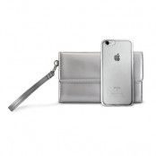 Puro Pochette och Satin Cover till iPhone 8/7 - Silver