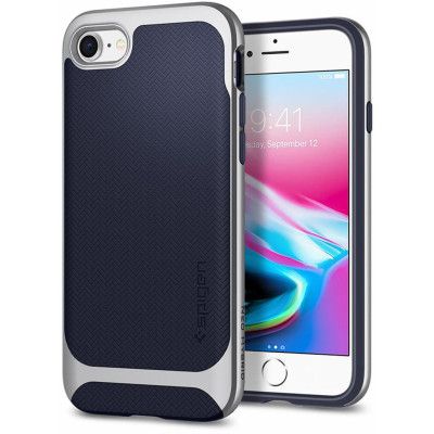 Spigen Neo Hybrid Herringbone (iPhone 8/7) - Blå/silver