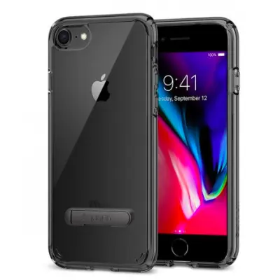 Spigen Ultra Hybrid S (iPhone SE2/8/7) - Gagatsvart