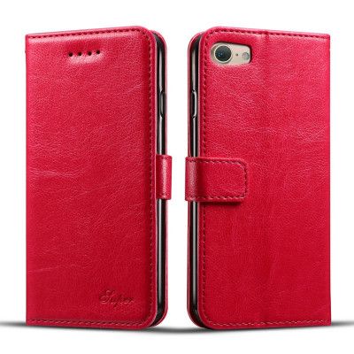 Super Plånboksfodral av konstälder till iPhone 8/7 - Rosa