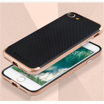 ToTu Carbon Fiber Skal till Apple iPhone 8/7 -  Rose Gold