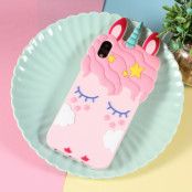 3D Sleepy Unicorn Case (iPhone X/Xs) - Rosa
