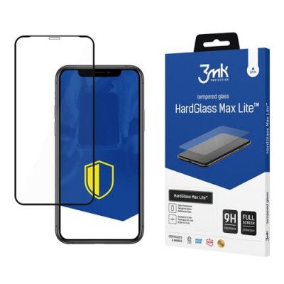 3MK iPhone X - Svart Härdat Glas Skärmskydd Max Lite