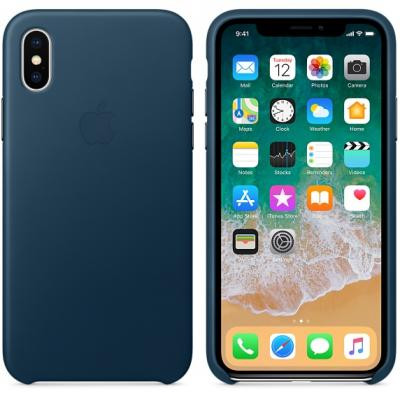 Apple iPhone X Läderskal - Kosmosblå