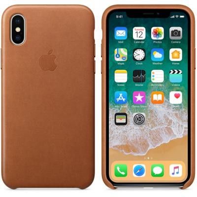 Apple iPhone X Läderskal - Saddle Brown