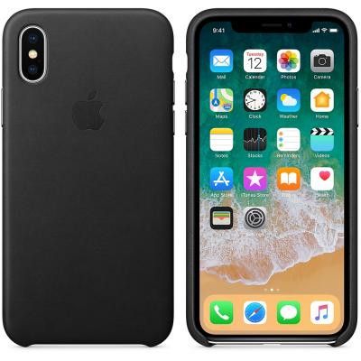 Apple iPhone X Läderskal - Svart