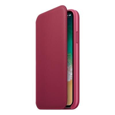 Apple Läderfodral till iPhone X/XS - Berry