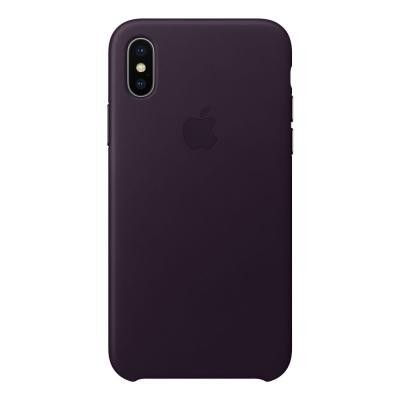 Apple Läderskal Original för iPhone X/XS - Aubergine