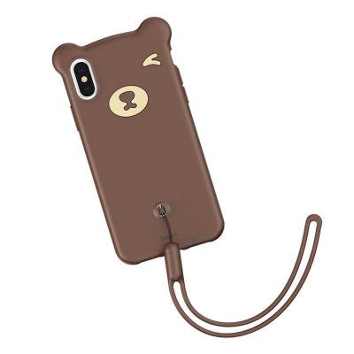 Baseus Bear Silikon skal iPhone XS / X Brun