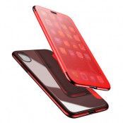 Baseus Touchable Case Härdat glas iPhone X Röd