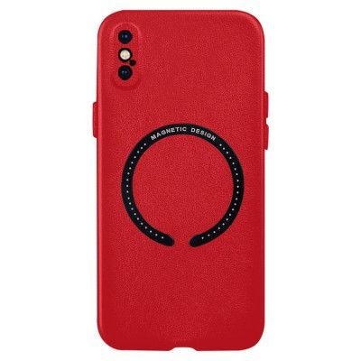 BOOM iPhone X/XS Läderskal Magsafe - Röd