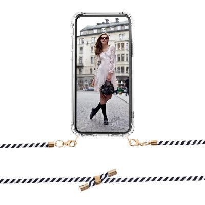 Boom iPhone X/XS skal med mobilhalsband- Rope BlackWhite
