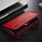 Caseme Oil Wax Plånboksfodral till Apple iPhone X - Röd