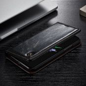 Caseme Oil Wax Plånboksfodral till Apple iPhone XS / X - Svart