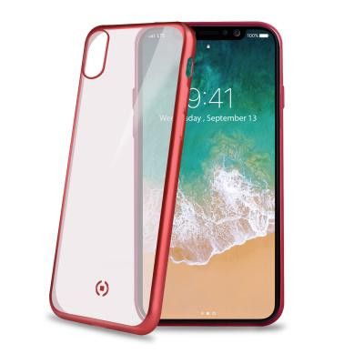 Celly Laser Matt Cover iPhone X - Röd