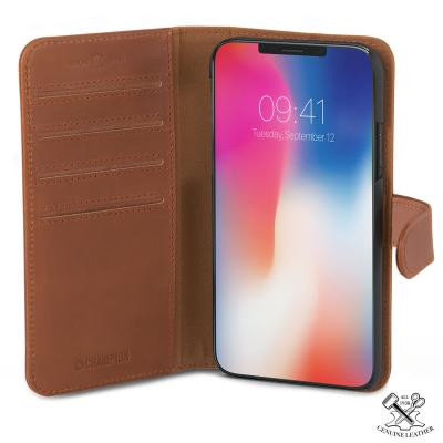 Champion Wallet Läder Slim iPhone X - Brun