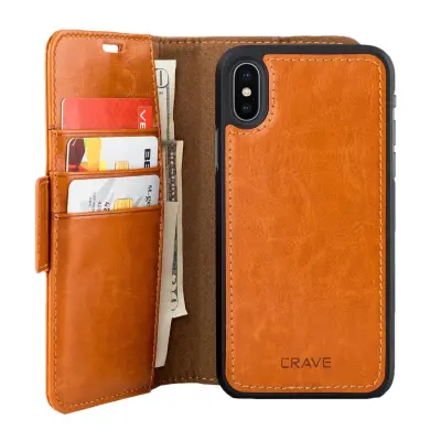 Crave Leather Guard Wallet (iPhone X) - Ljusbrun
