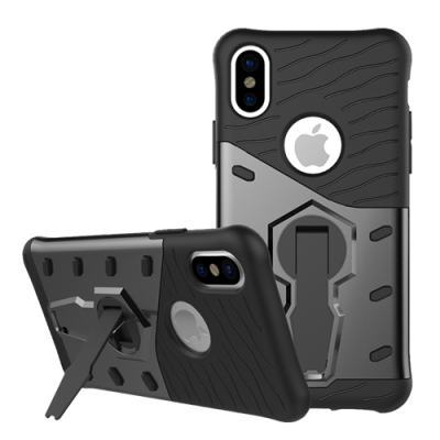 Deltaco Sniper Skal med Stativ för iPhone X/XS - Mörkgrå